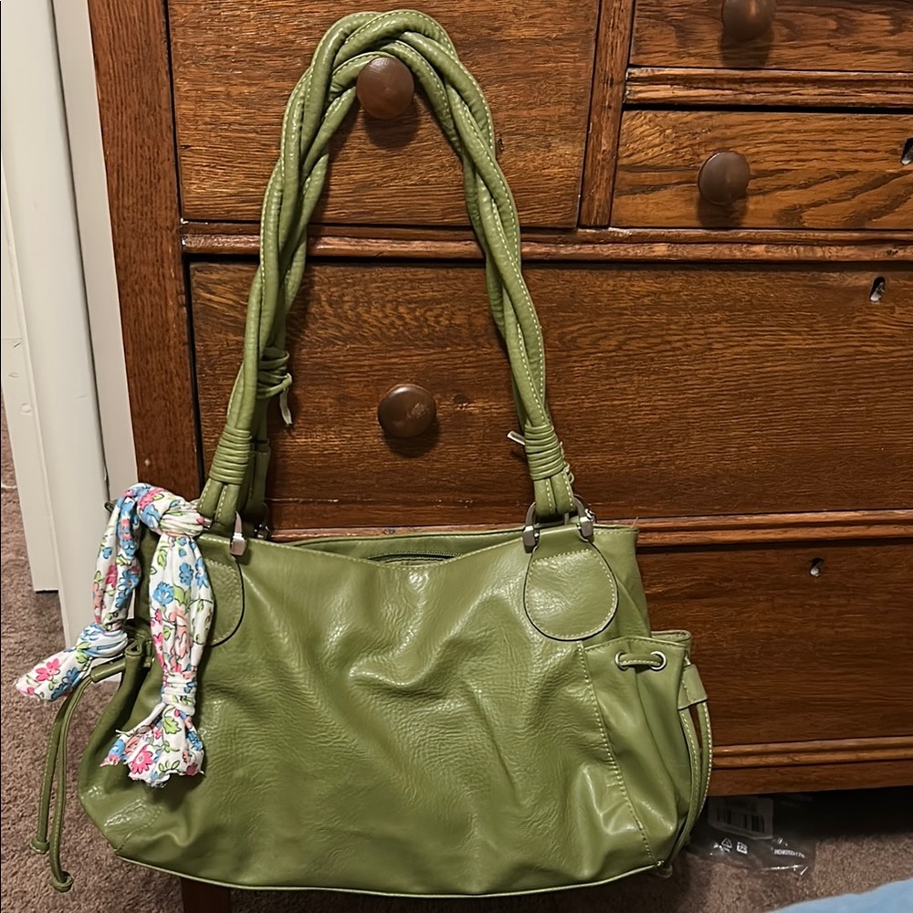 Target Green Shoulder Bag with Slouchy Design